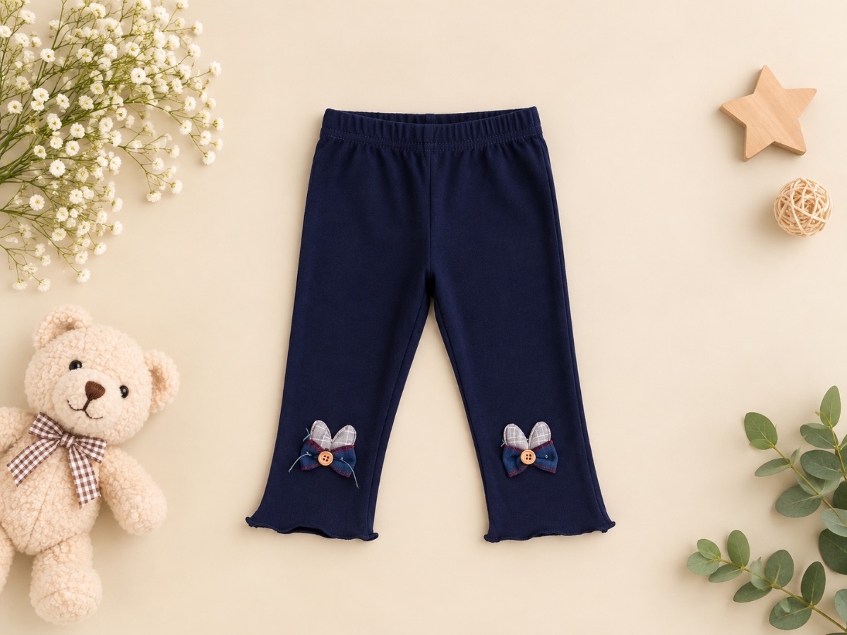 Navy Bow Charm Leggings