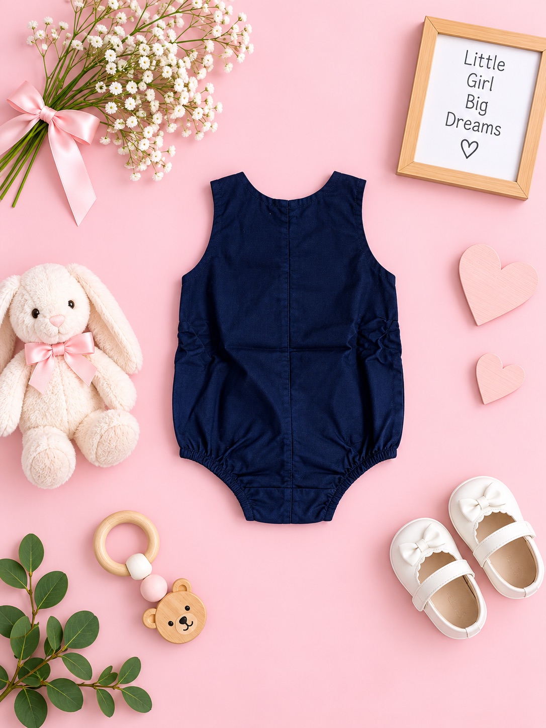 Navy Bow Pocket Romper โ photo 2