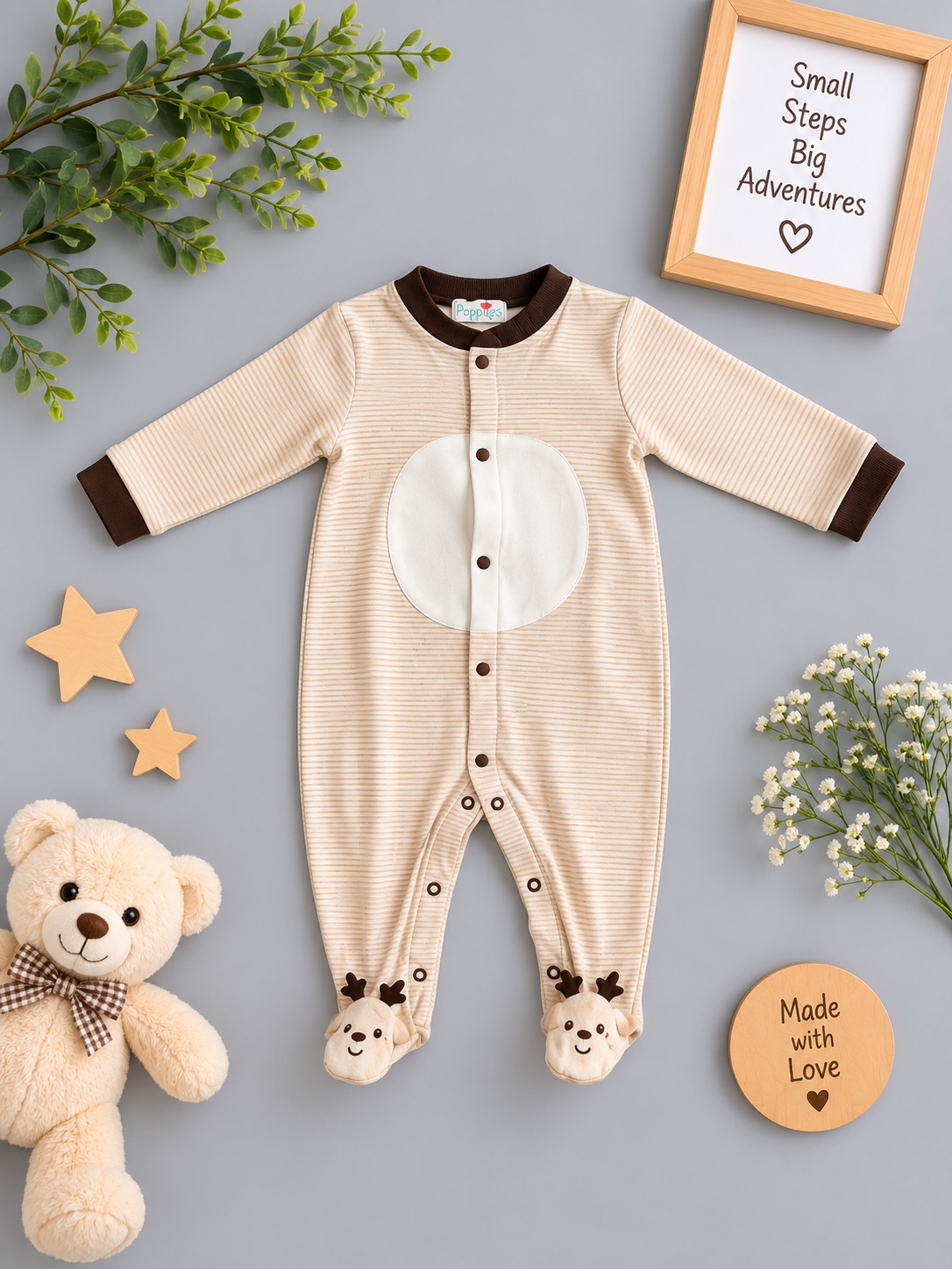 Cozy Reindeer Footie Romper
