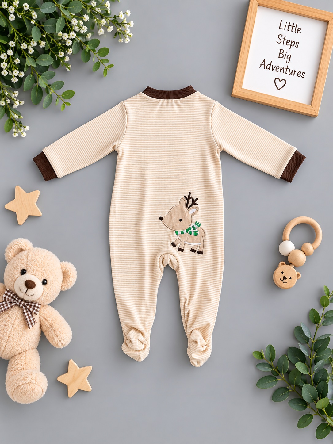 Cozy Reindeer Footie Romper — photo 2