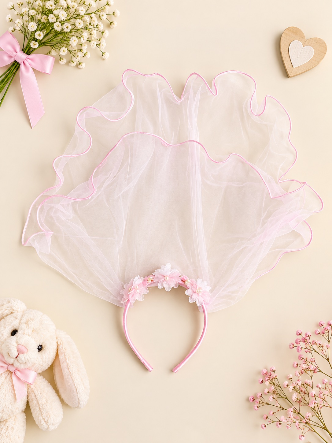 Little Blossom Tulle Veil Headband — photo 2