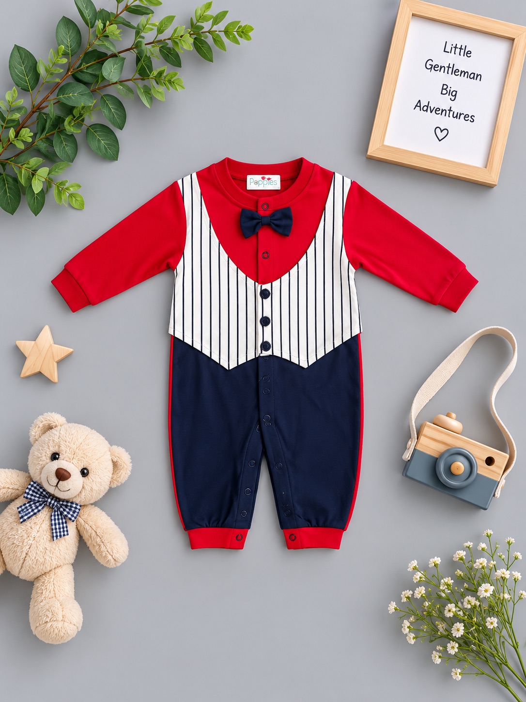 Little Gentleman Tuxedo Romper