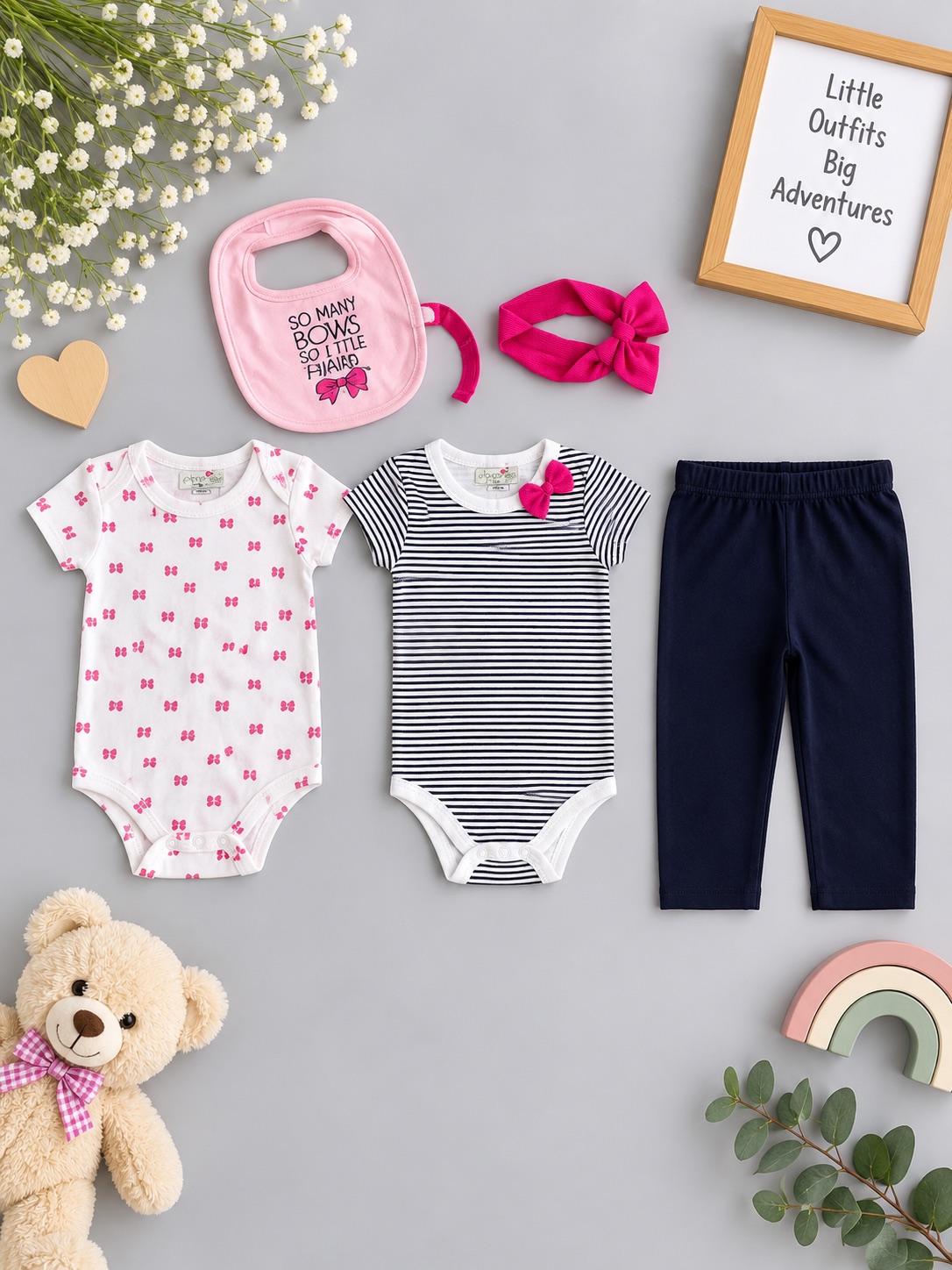 Pretty Bow Baby 3-Piece Set