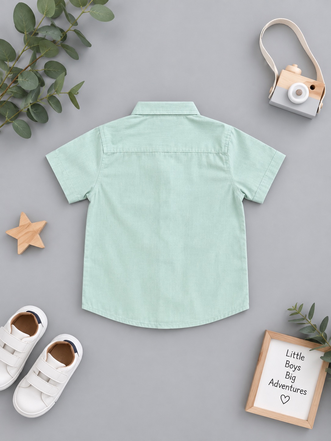 Little Explorer Mint Suspender Shirt — photo 2