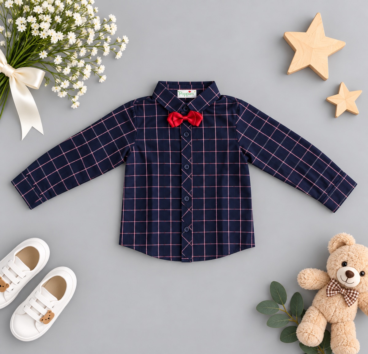 Little Explorer Navy Plaid Shirt