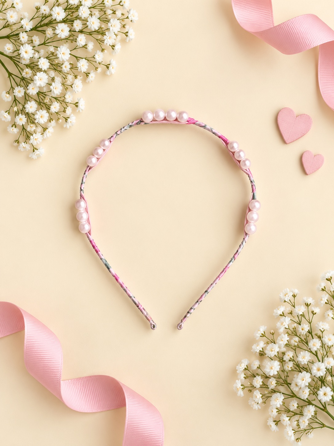 Rosy Pearl Bow Headband — photo 2