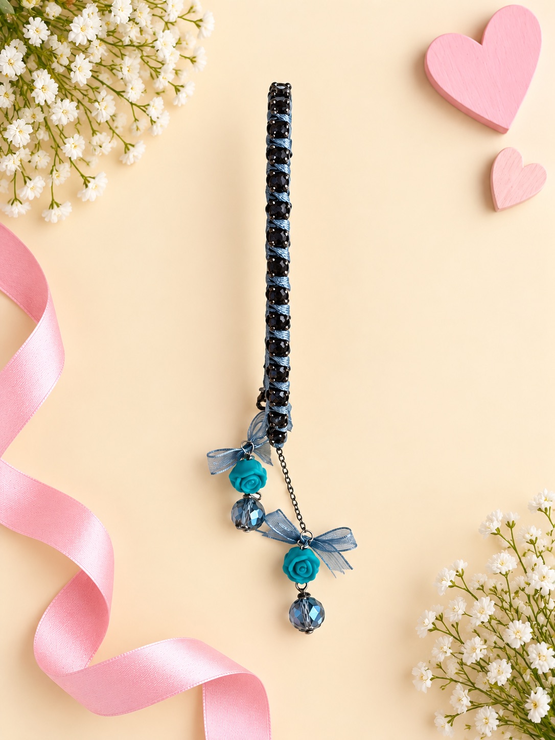 Blue Beaded Charm Headband — photo 2