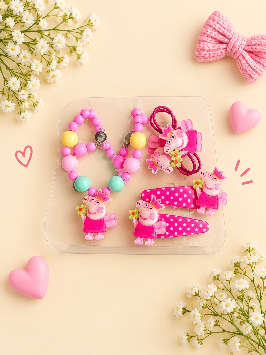 Pink piggy Beaded Handbag Set — photo 2
