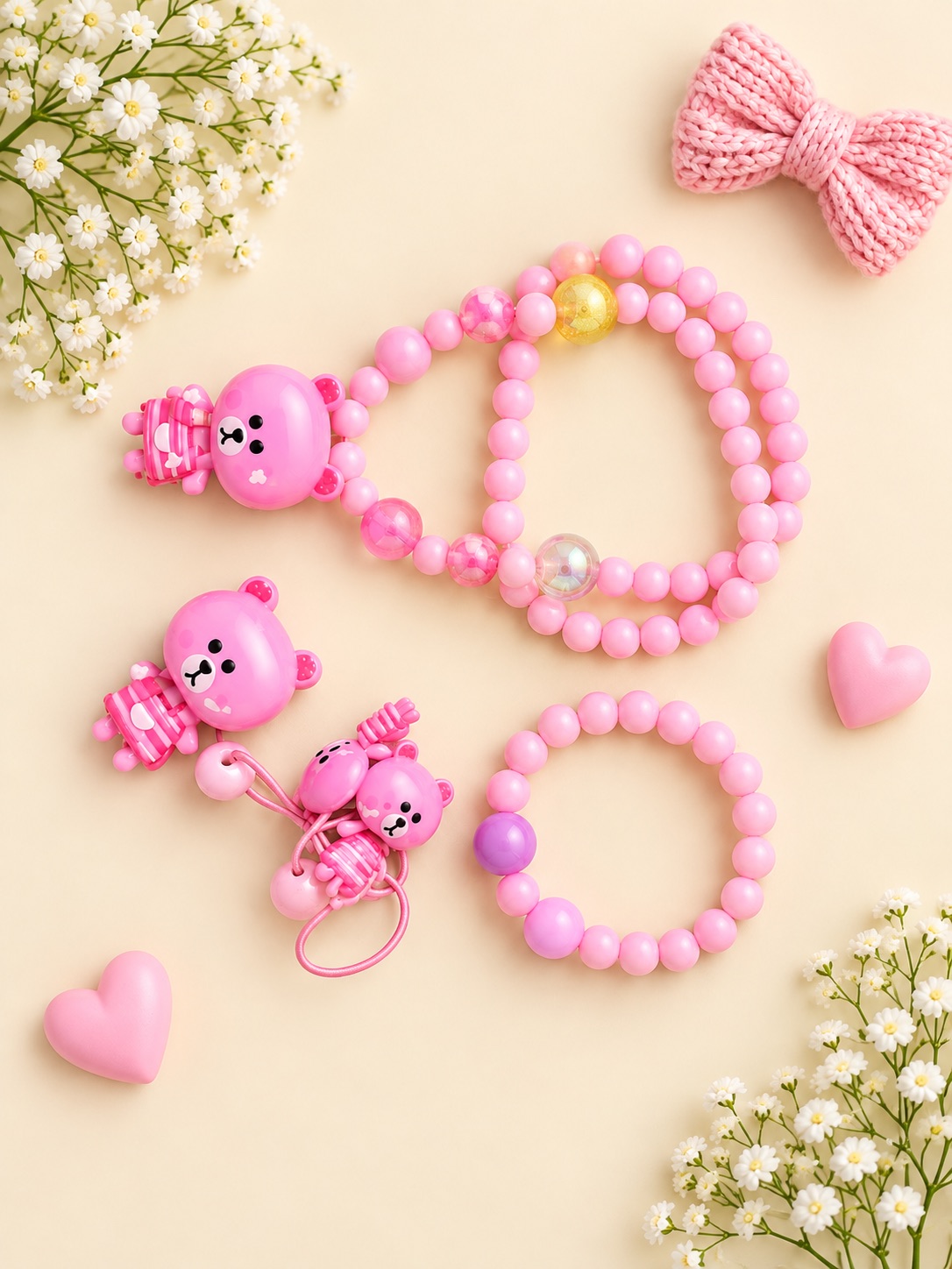 Pink Bear Beaded Handbag Set — photo 2