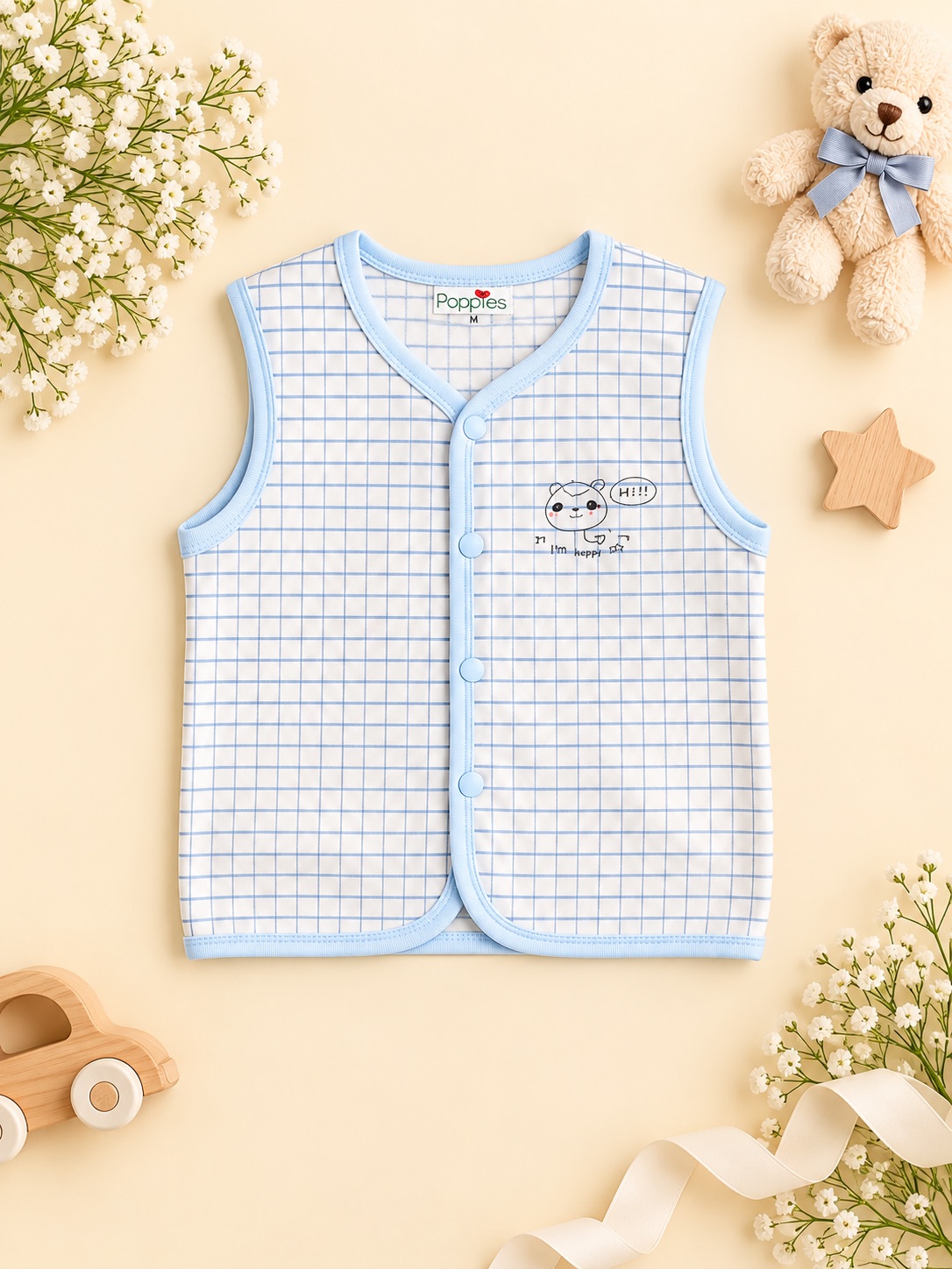 Little Blue Check Vest
