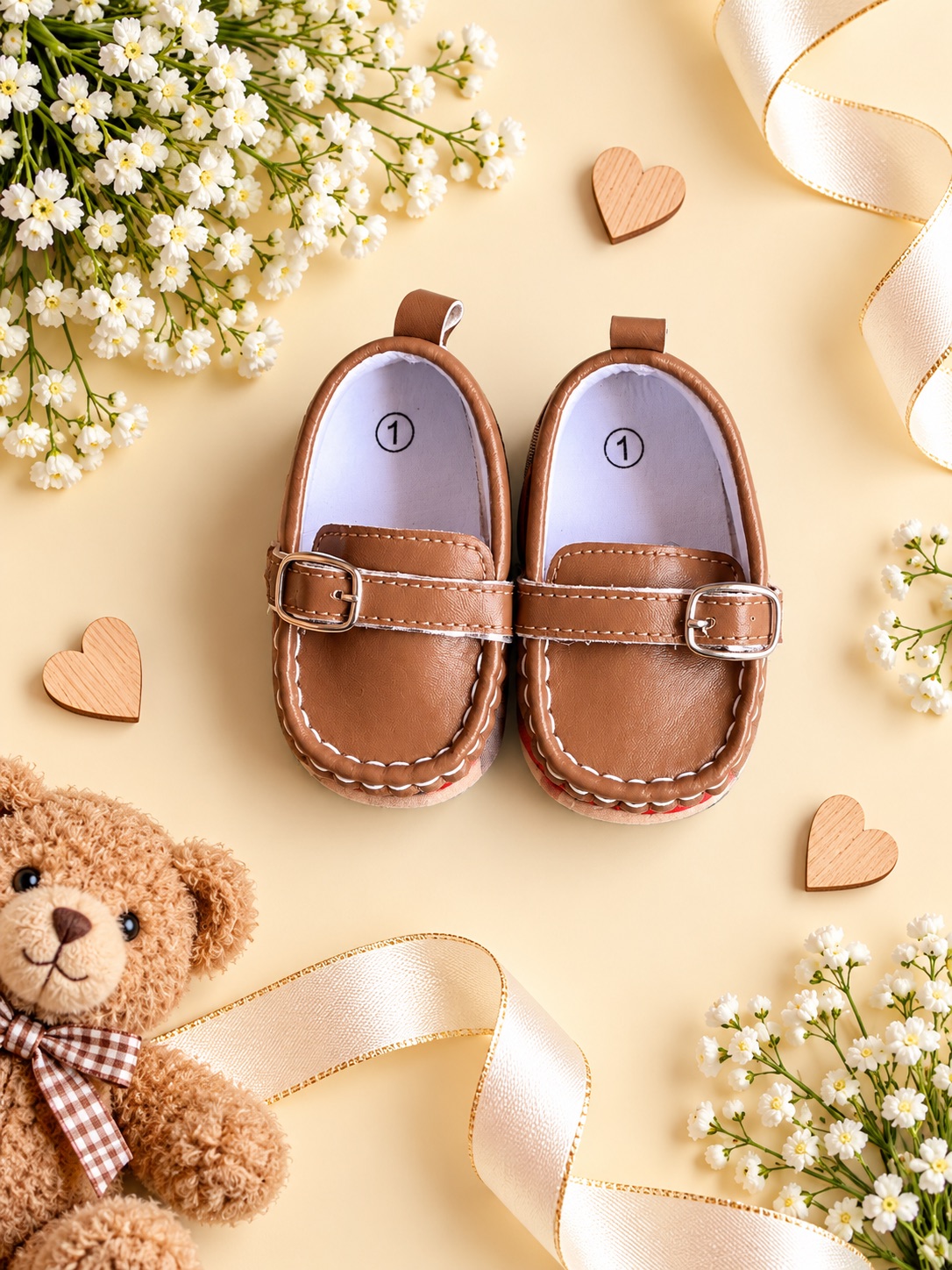 Classic Cocoa Buckle Baby Shoes