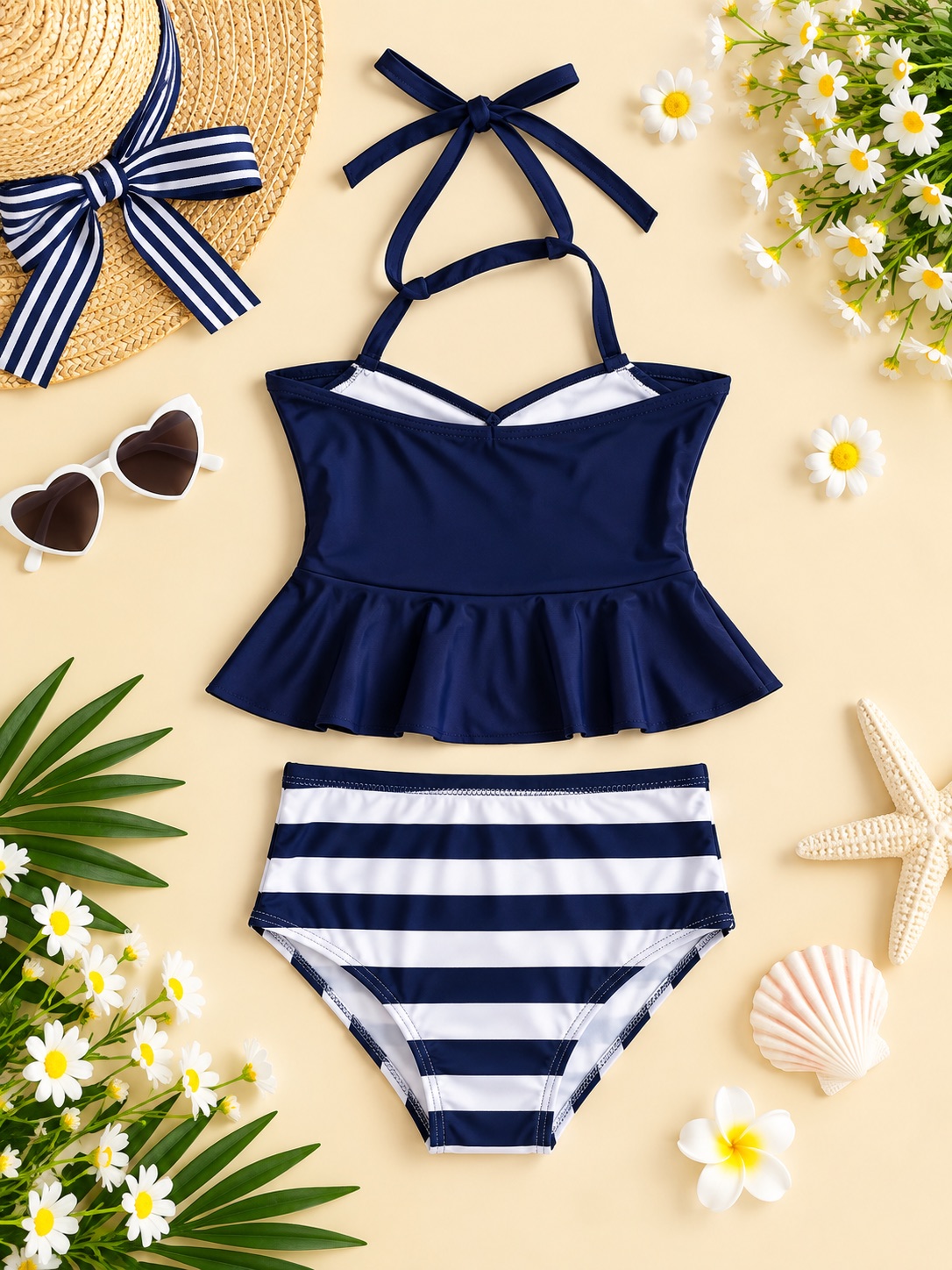 Navy Nautical Bow Swimsuit — photo 2