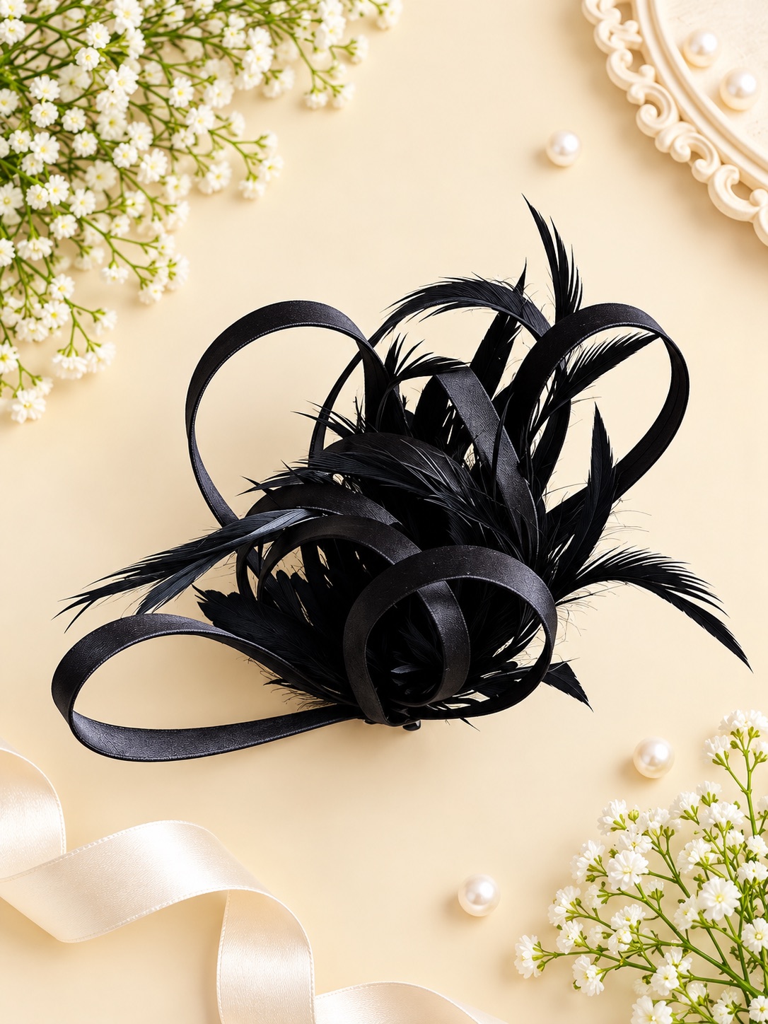 Midnight Feather Elegance Clip