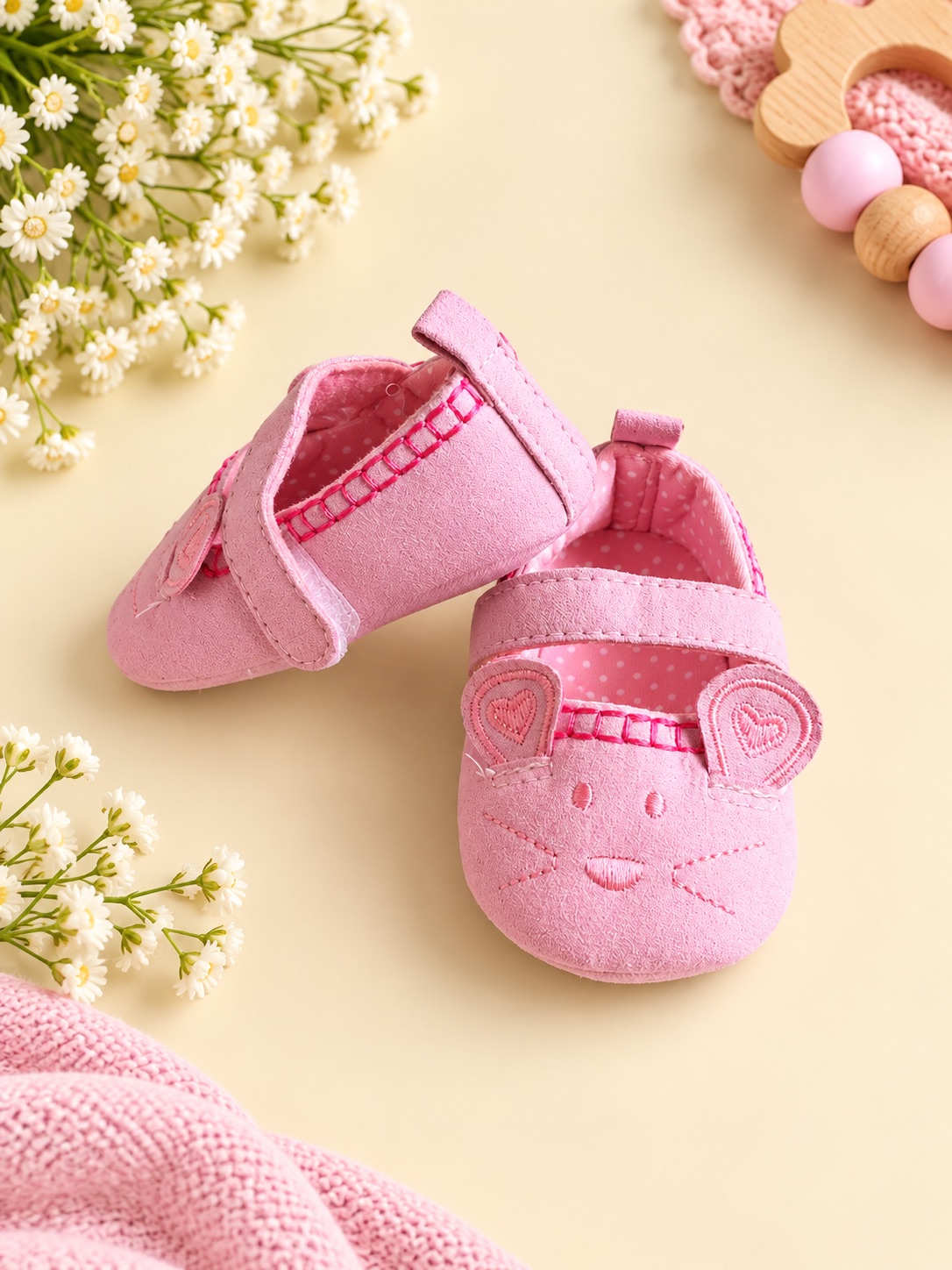 Pink Bunny Baby Booties — photo 2