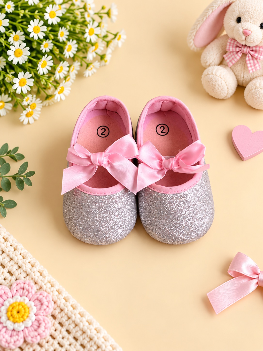 Pink Bow Sparkle Mary Janes