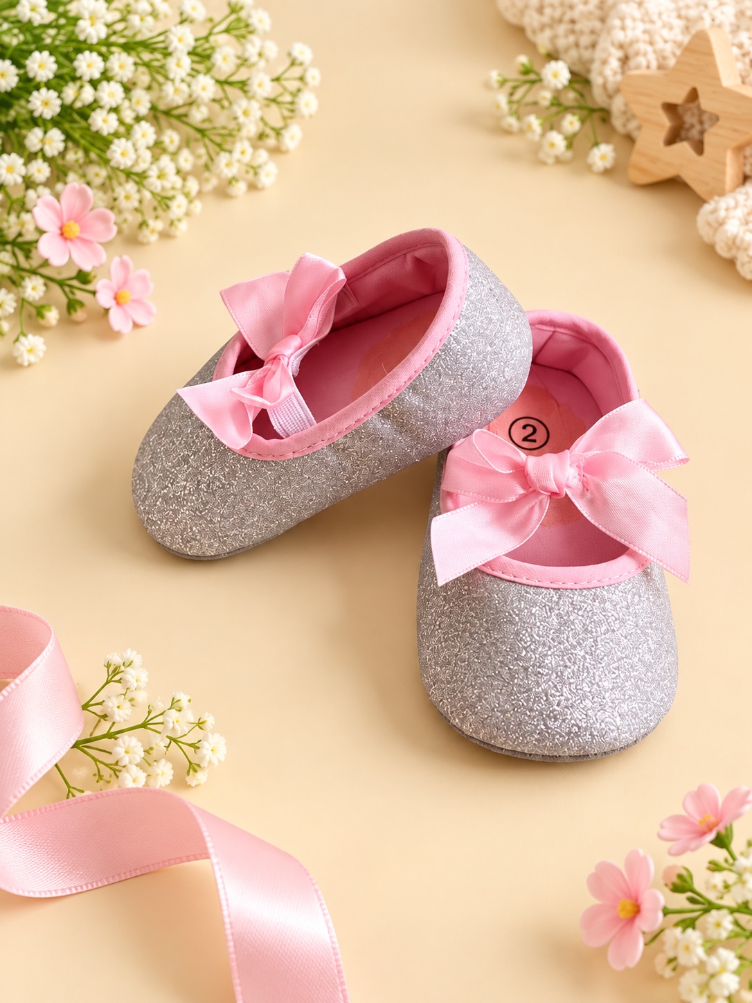 Pink Bow Sparkle Mary Janes — photo 2
